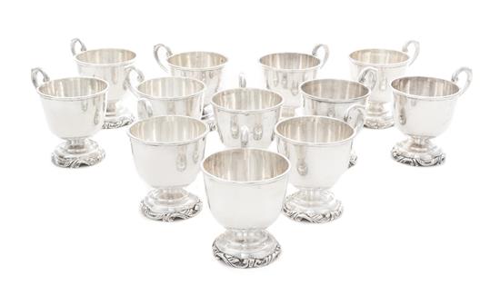 Appraisal: Sale Lot A Set of Twelve Silver-Plate Punch Cups Mid