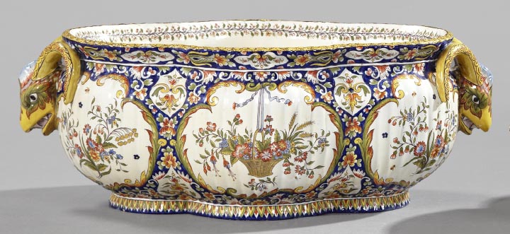 Appraisal: Good Large French Faience Jardiniere fourth quarter th century of