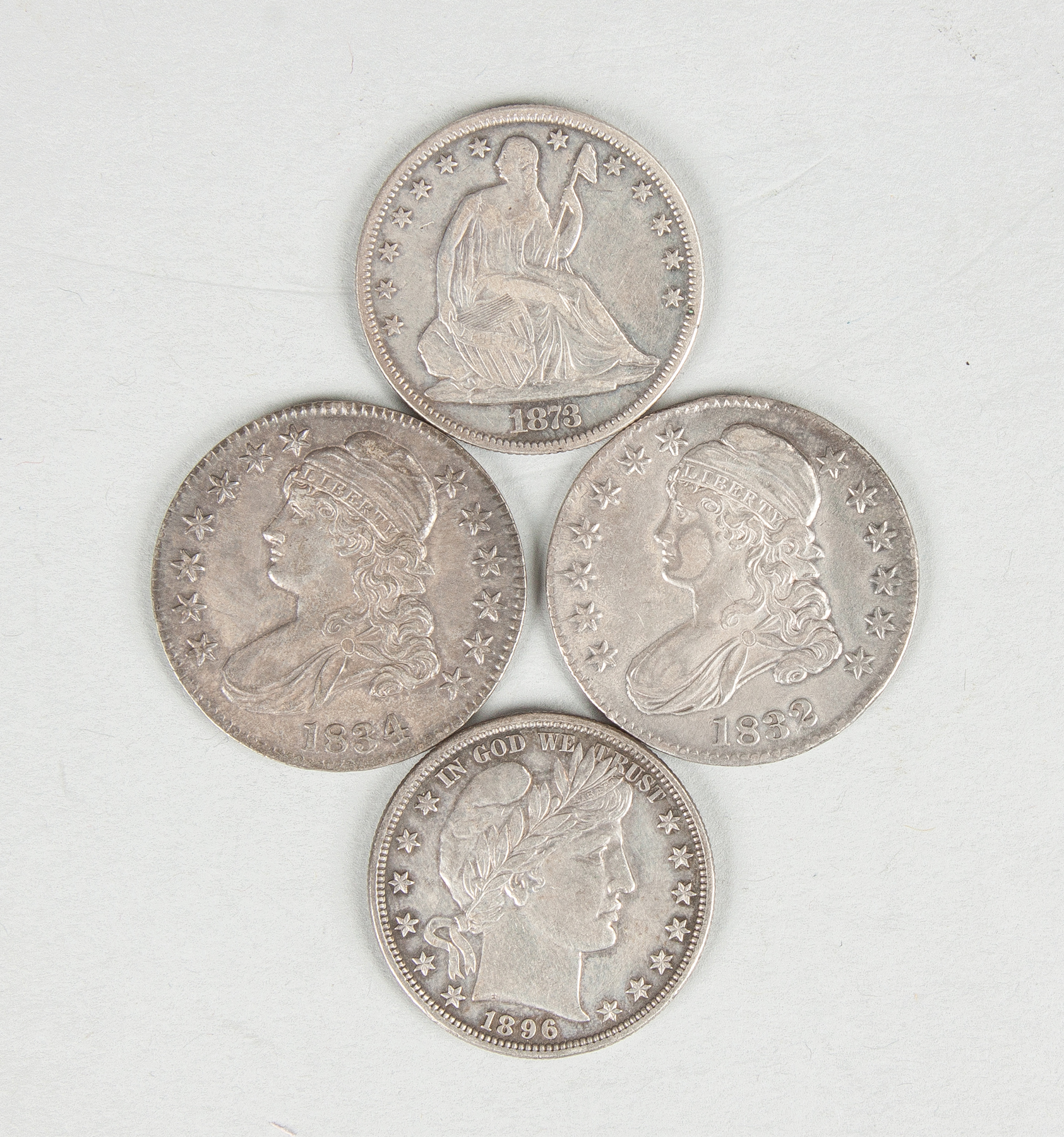 Appraisal: Four Liberty Head Half Dollar Coins