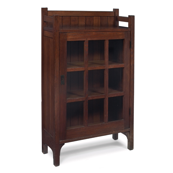 Appraisal: Rare L JG Stickley bookcase in chestnut from the Onondaga