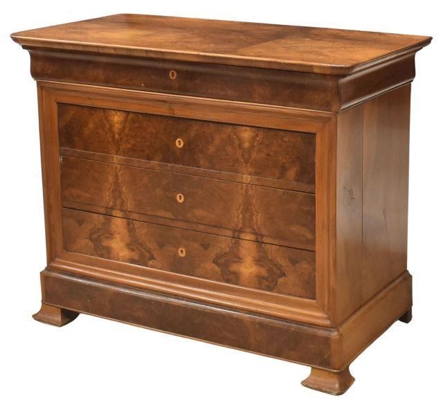 Appraisal: French Charles X period figured walnut commode first half th