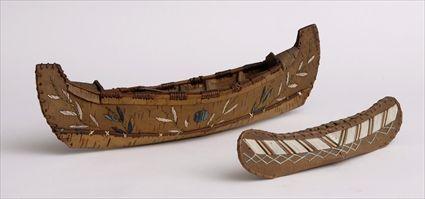 Appraisal: TWO MICMAC BIRCH BARK CANOE MODELS and in