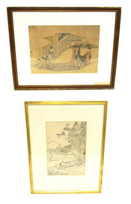 Appraisal: ASIAN Two Japanese woodblock prints first probably a th C