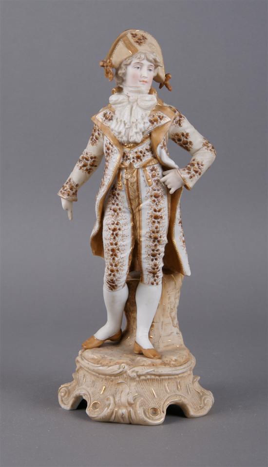 Appraisal: A Biscuit Porcelain Figure of a Gentleman Height inches