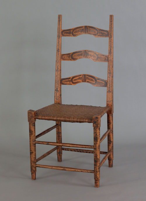 Appraisal: New England painted ladderback chair ca possibly Matteson School South