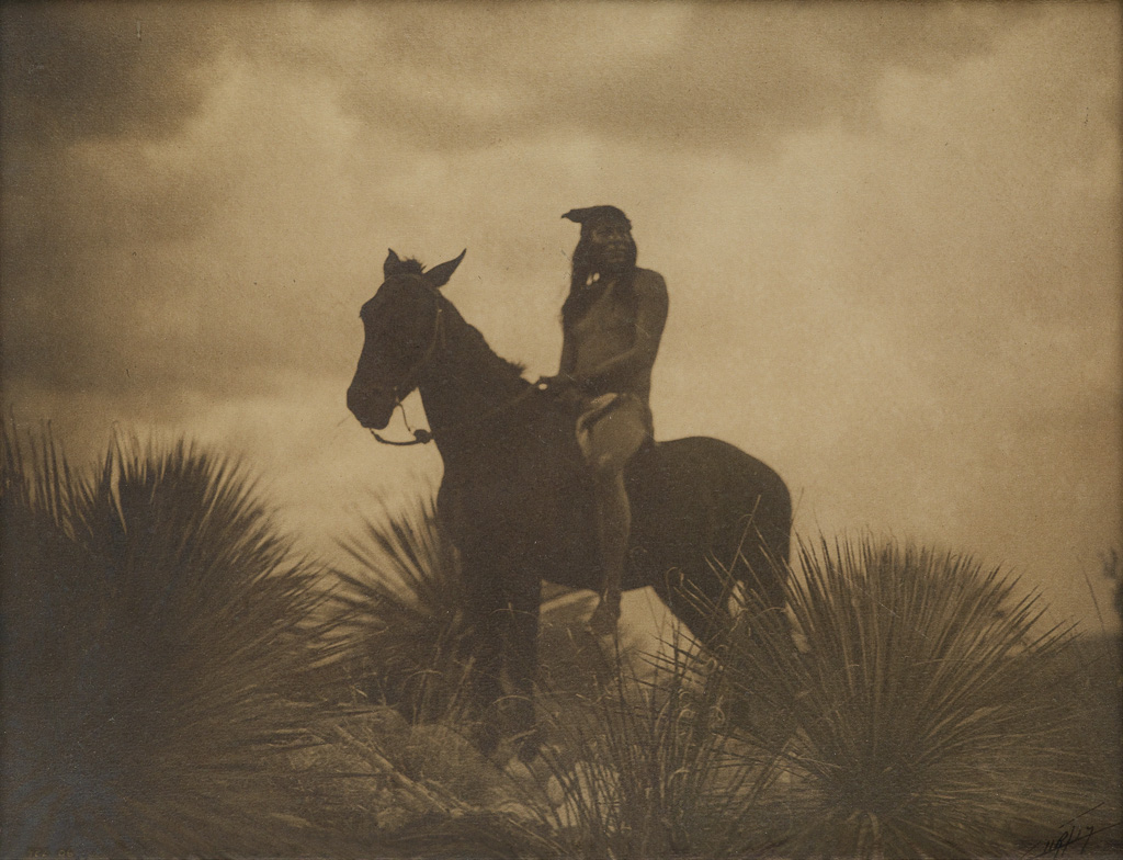 Appraisal: EDWARD S CURTIS - The Scout Apache Platinum print the