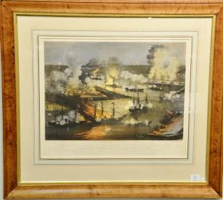 Appraisal: Currier Ives hand colored lithograph The Splendid Naval Triumph on