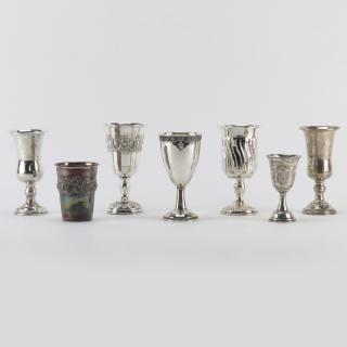 Appraisal: Collection of Seven Sterling Silver Silver and Silver Plate Judaica