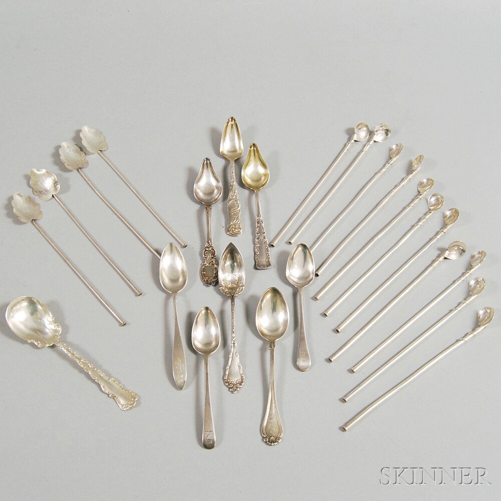 Appraisal: Small Group of Flatware a set of eleven Mexican shell-form