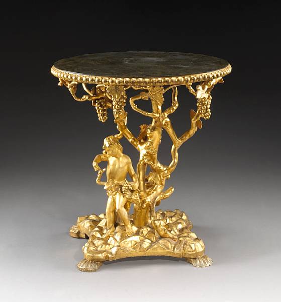 Appraisal: An Italian Rococo style giltwood grotto table last quarter th