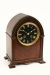 Appraisal: MANTEL CLOCK - th C Gothic top mahogany shelf clock