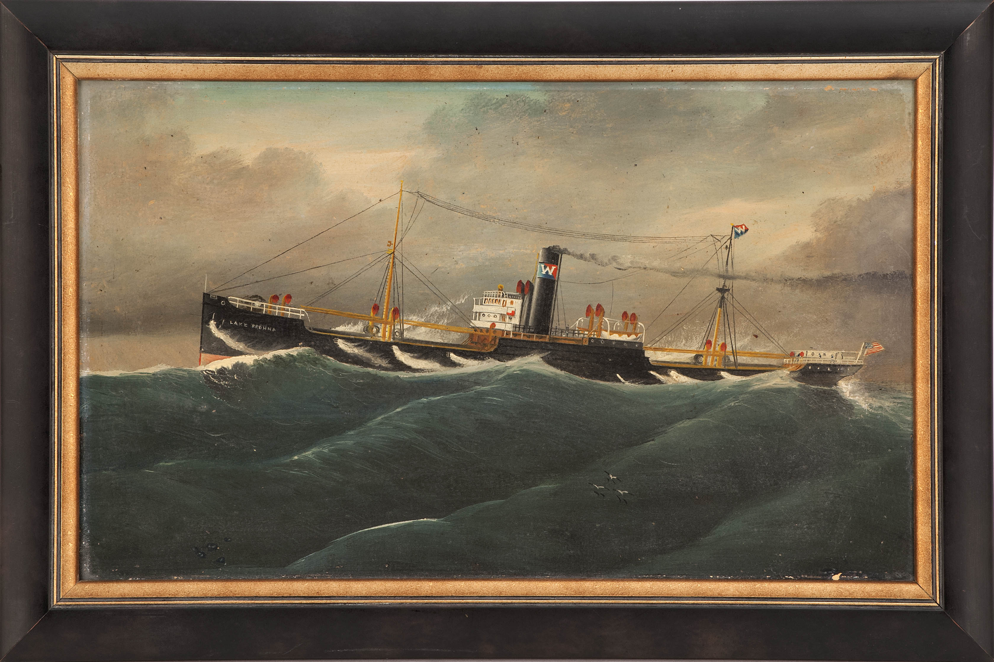 Appraisal: MANNER OF ANTONIO JACOBSENAmerican Circa The steamer Lake Frohna in