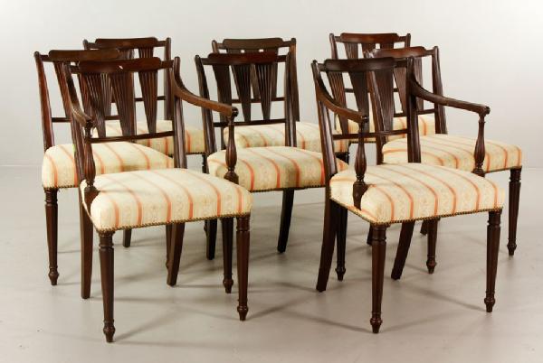 Appraisal: - Set of Mahogany Chairs Set of eight chairs mahogany