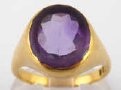 Appraisal: An carat gold amethyst signet ring London the amethyst approx