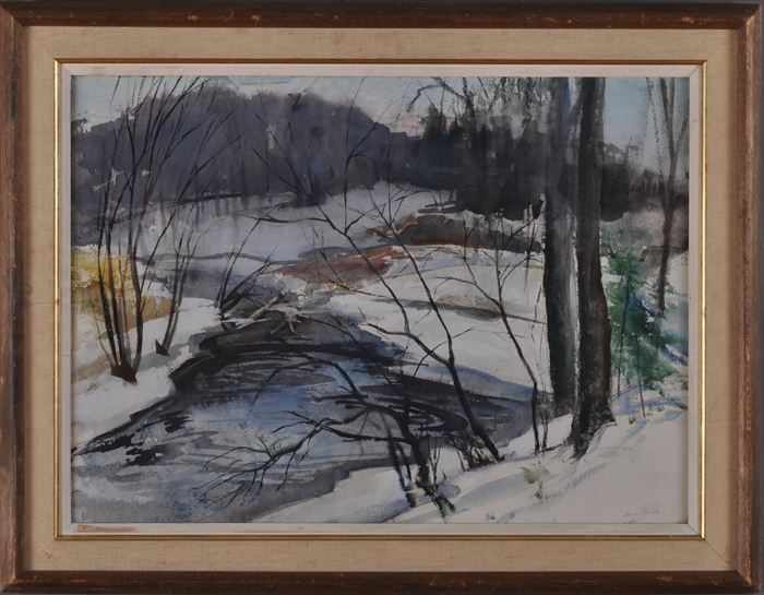 Appraisal: IRENE AUNIO b SNOW Watercolor on paper x in signed