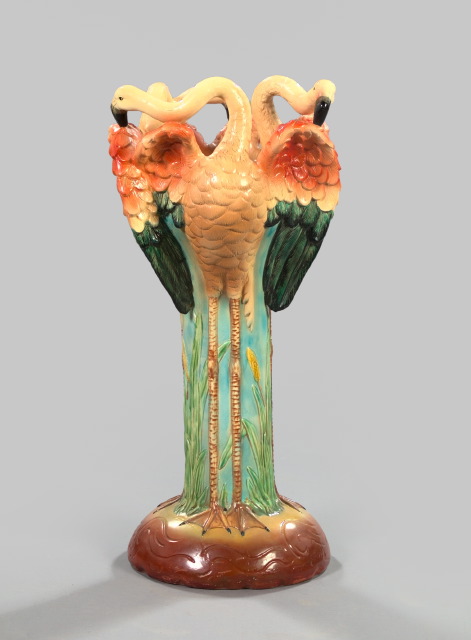 Appraisal: Large and Rare French Majolica Floor Vase in the form