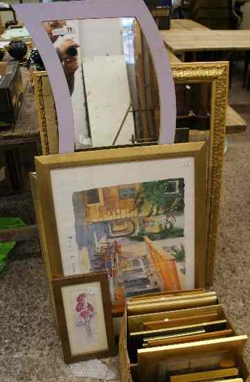 Appraisal: A large collection of modern framed pictures and mirrors in