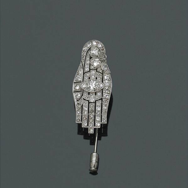 Appraisal: A diamond stickpin estimated total diamond weight carats mounted in