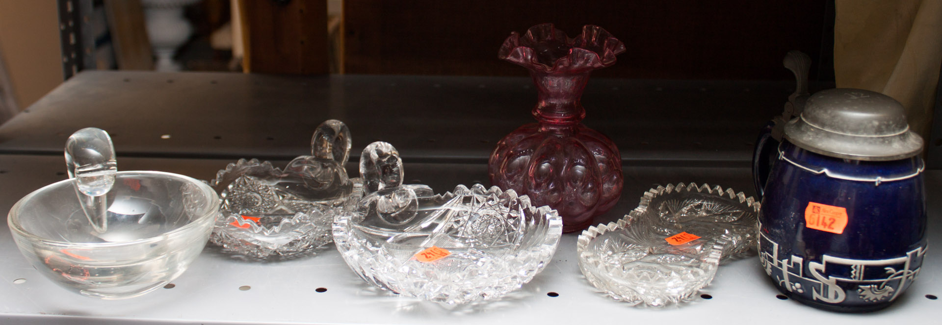 Appraisal: Assorted glass and ceramic items including three pieces of cut