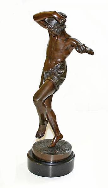 Appraisal: A French patinated bronze Danseur Napolitain after Francisque-Joseph Duret French