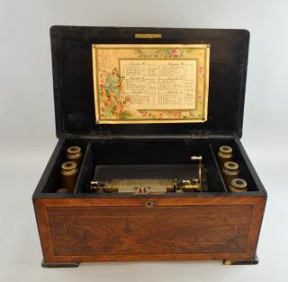 Appraisal: Alexandra music box with six interchangeable cylinders playing airs cylinders