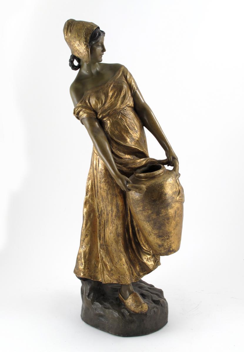 Appraisal: A large Goldscheider Pottery The Water Carrier figure