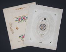 Appraisal: Lot of Two Large Valentines Lot includes a lace cut