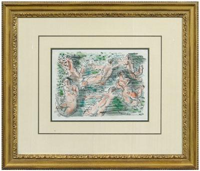 Appraisal: Raoul Dufy color lithograph French - Baigneuses signed lower right