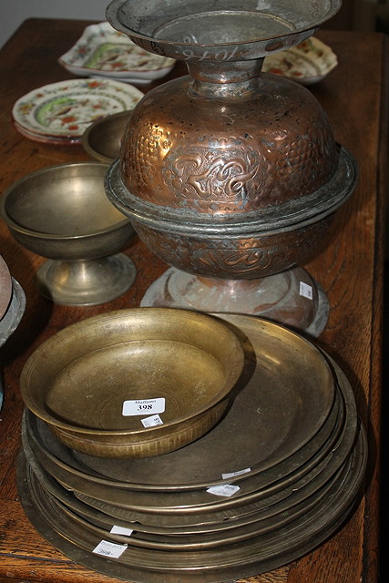 Appraisal: TEN BRONZE PROBABLY ASSAM PLATES three other similar bowls and