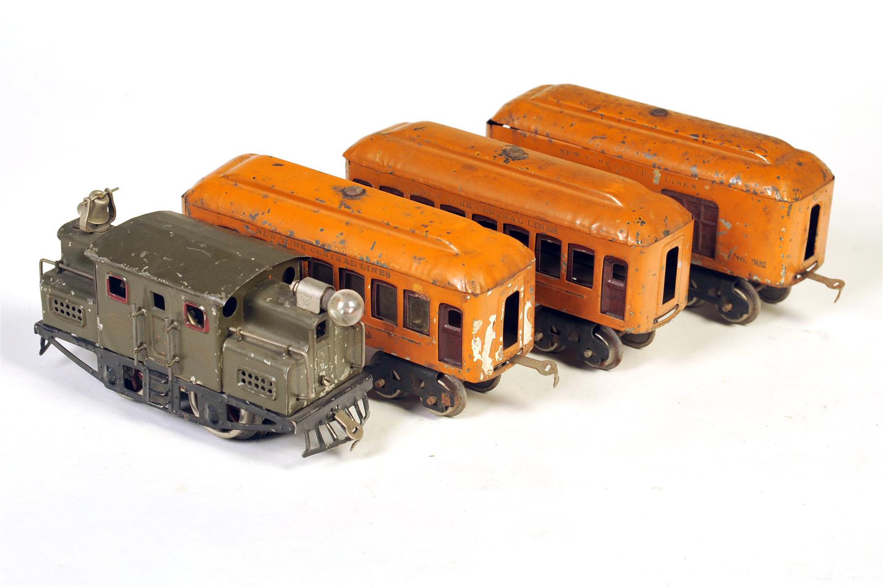 Appraisal: LIONEL O GAUGE FOUR-PIECE CONSIST INCLUDING ELECTRIC RAILWAY POST OFFICE