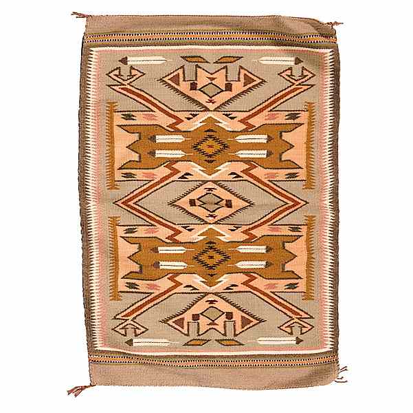 Appraisal: Fannie Mann Navajo Chinle Weaving finely woven in a neutral