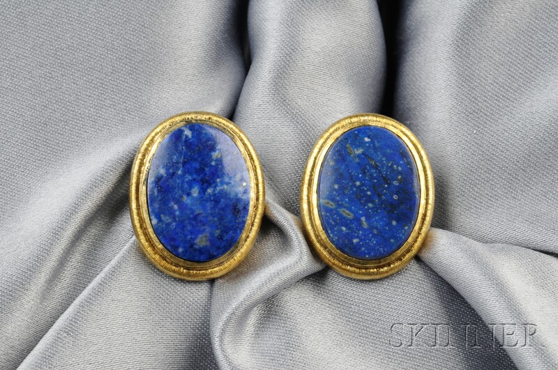 Appraisal: kt Gold and Lapis Cuff Links Buccellati Italy each set