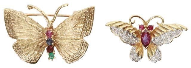 Appraisal: lot of Estate kt yellow gold butterfly pins brooches including