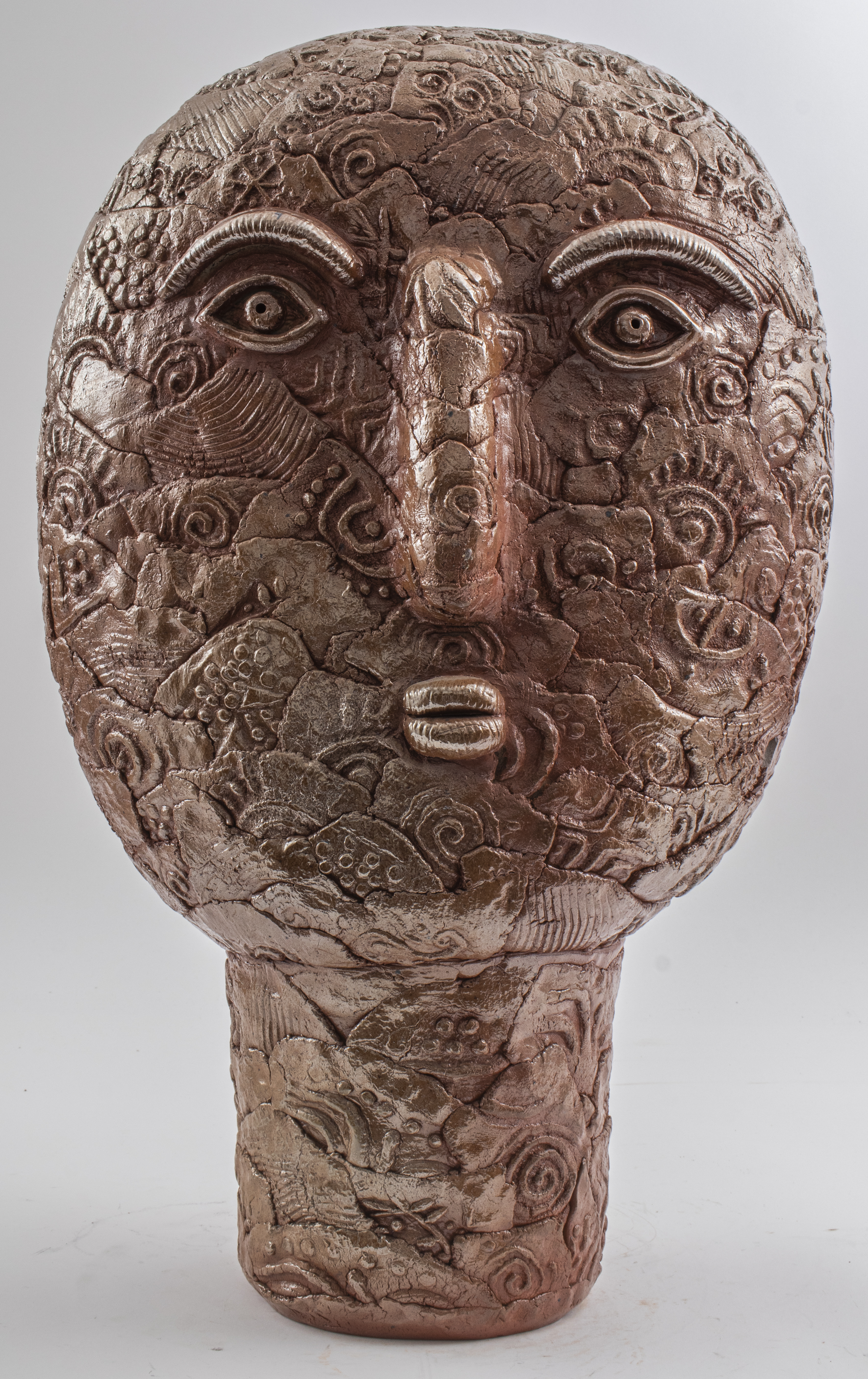 Appraisal: LOUIS MENDEZ MODERN CERAMIC SCULPTURE OF A HEAD Louis Mendez