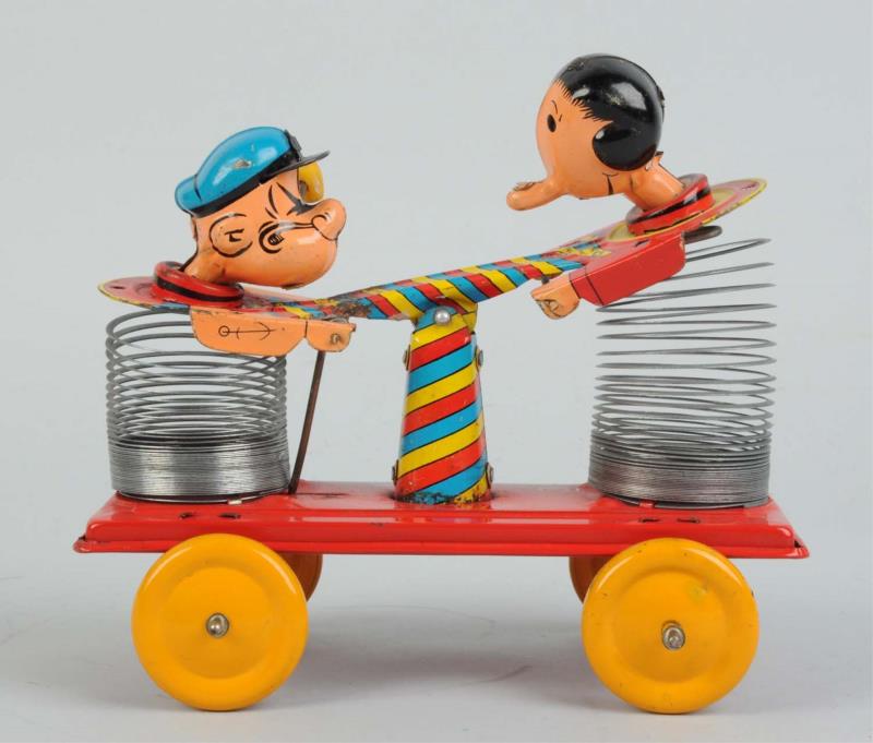 Appraisal: Linemar Popeye Olive Oyl Stretchy Handcar Pipe bowl might be