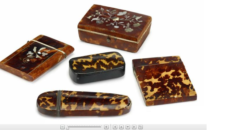 Appraisal: Group of five tortoiseshell cases late th century