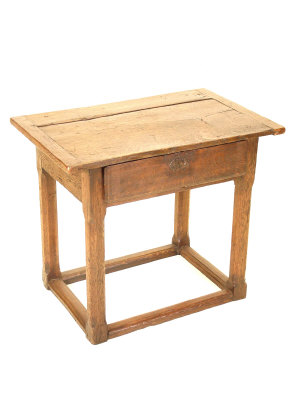 Appraisal: A German oak side table th century the cleated top