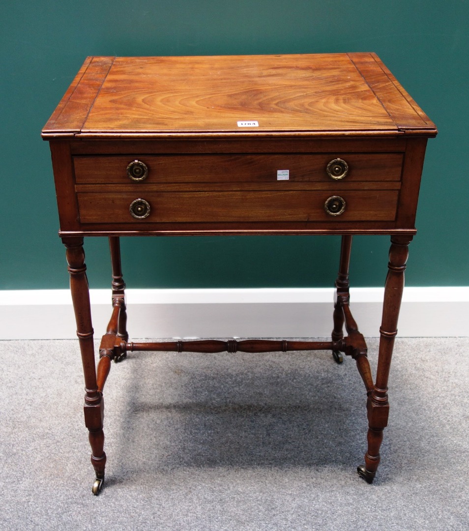 Appraisal: A George III mahogany side games table the chessboard inlaid