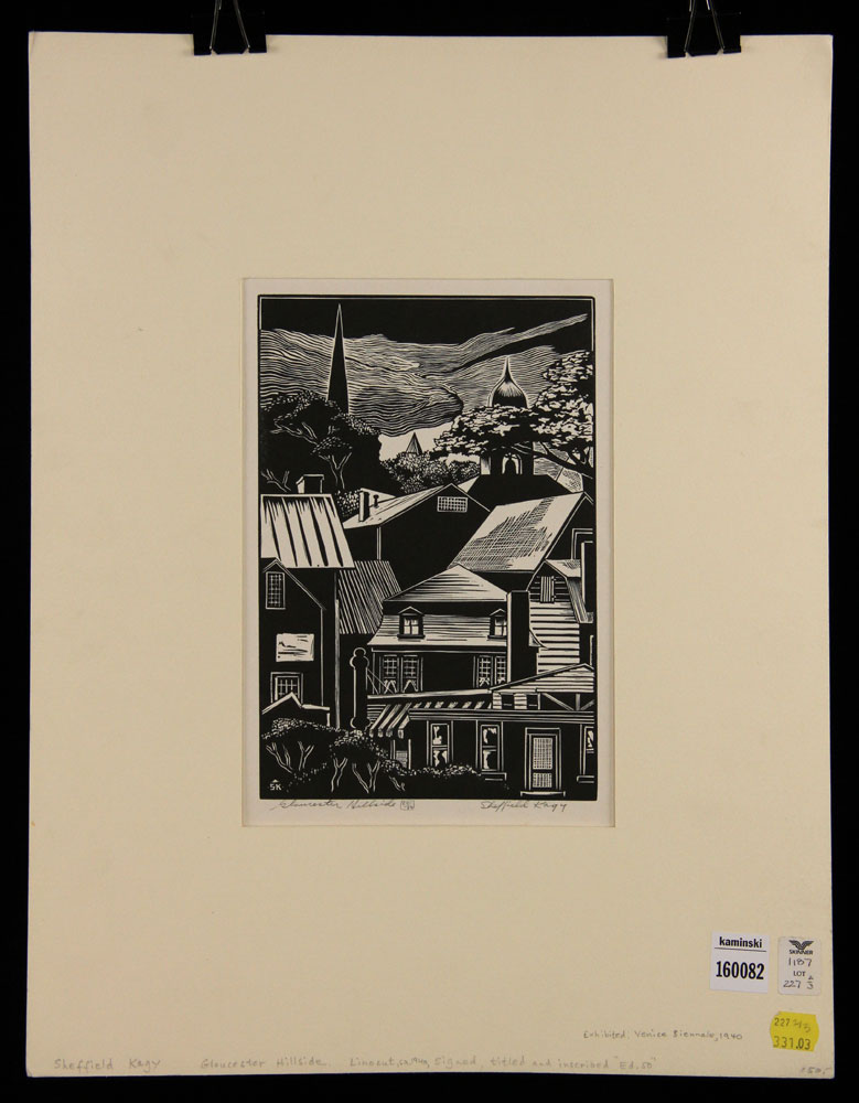 Appraisal: - Kagy Gloucester Hillside Lino Cut Sheffield Harold Kagy American