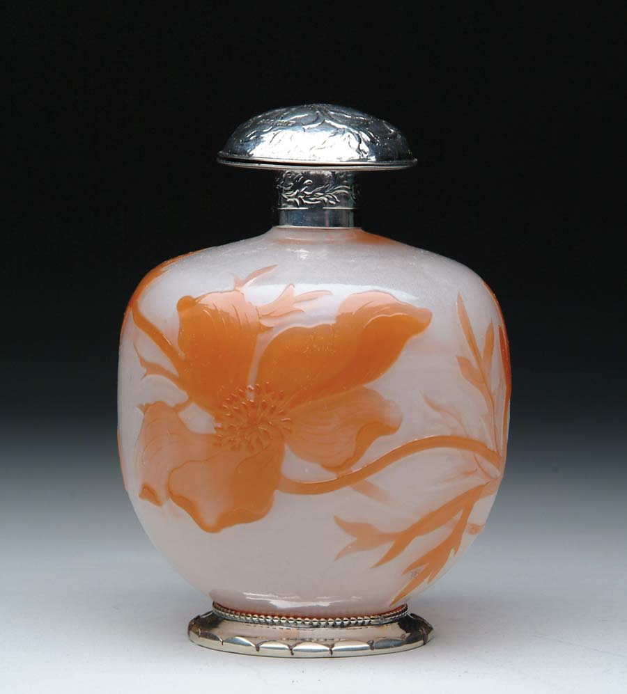 Appraisal: GALLE CAMEO SCENT BOTTLE Gorgeous Galle scent bottle has firepolished