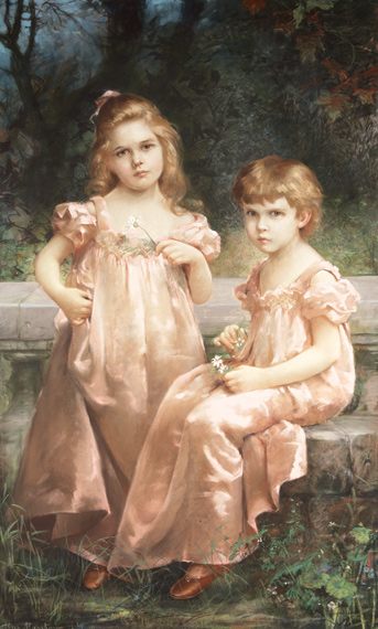 Appraisal: Guido Antonio Mantovani Italian b Two Girls in Pink Dresses