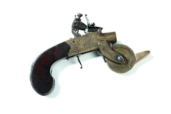 Appraisal: FLINTLOCK POWDER TESTER London th century Engraved brass frame is