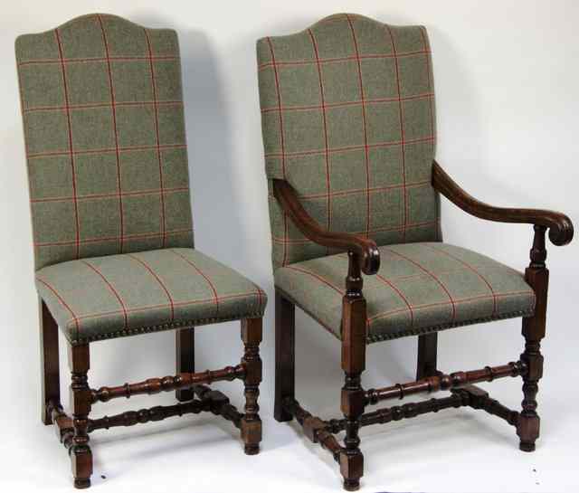 Appraisal: A set of twelve William and Mary style dining chairs