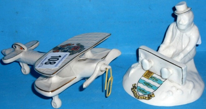 Appraisal: Rare Carltonware model of a Bi Plane with Douglas Crest