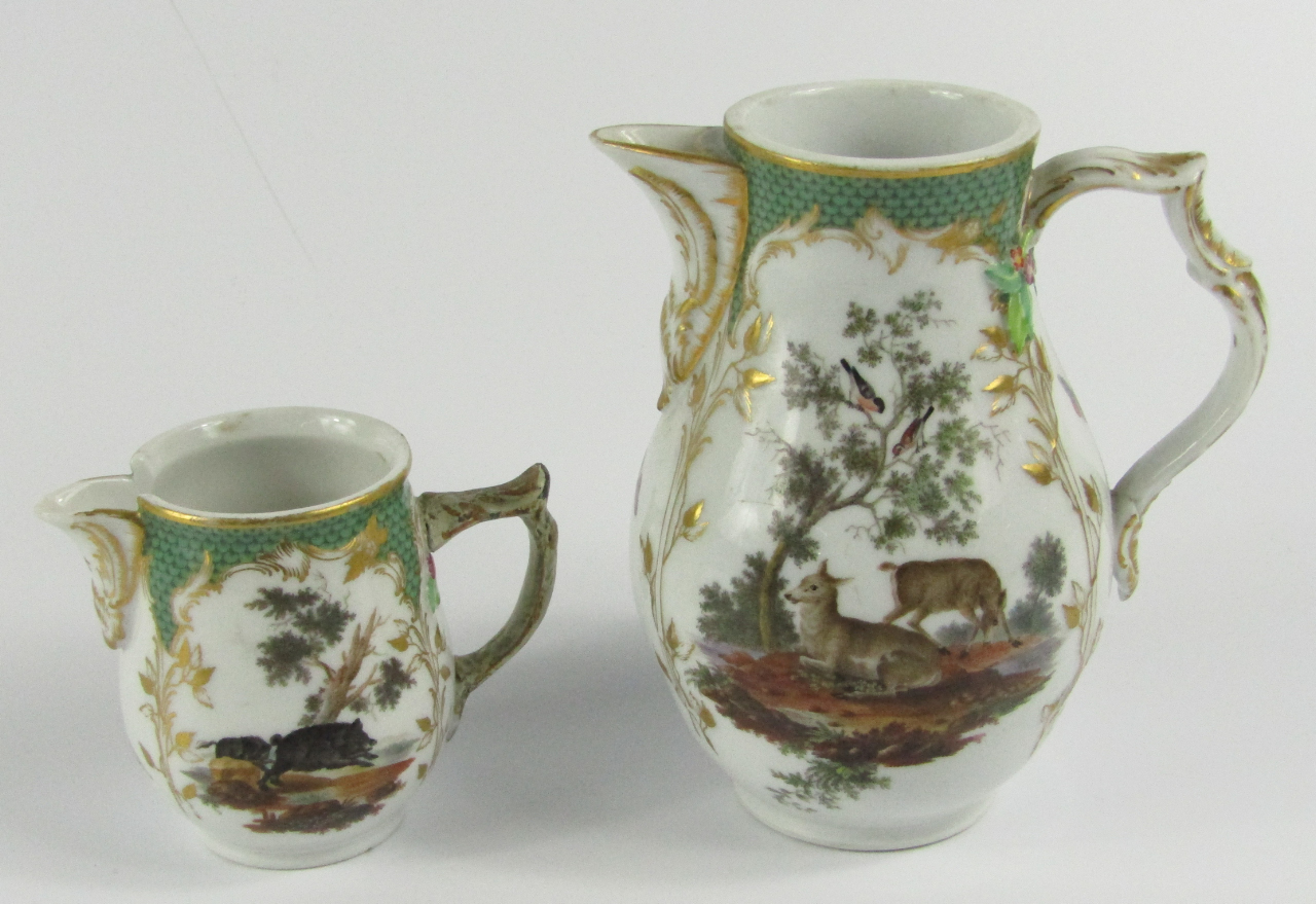 Appraisal: A Berlin porcelain thC coffee jug and cream jug of