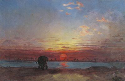 Appraisal: After Edouard Hildebrandt Sunset on the Chow Praya River Siam