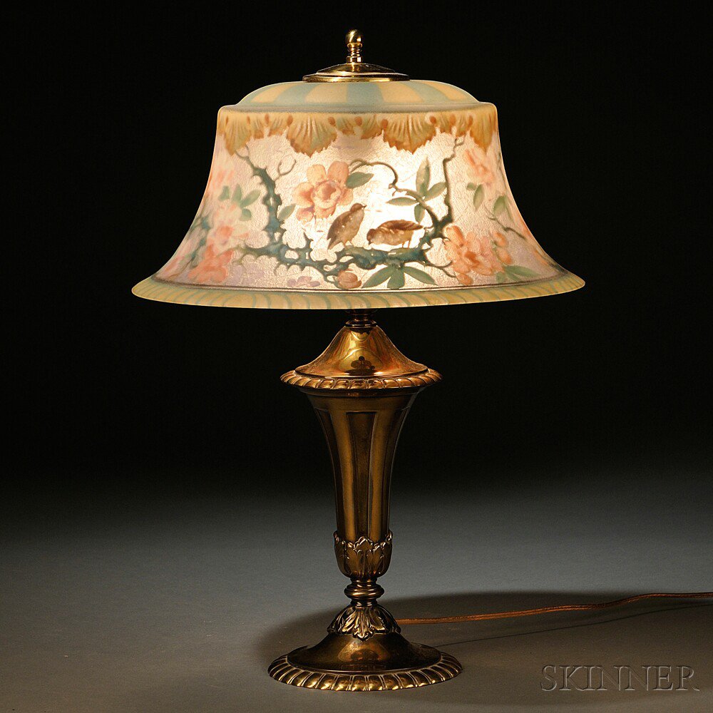 Appraisal: Pairpoint Table Lamp Art glass and metal New Bedford Massachusetts