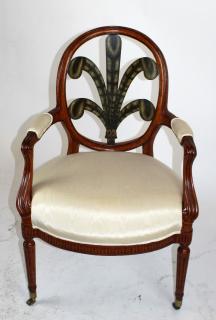 Appraisal: Foliate back armchair Foliate back armchair h x w