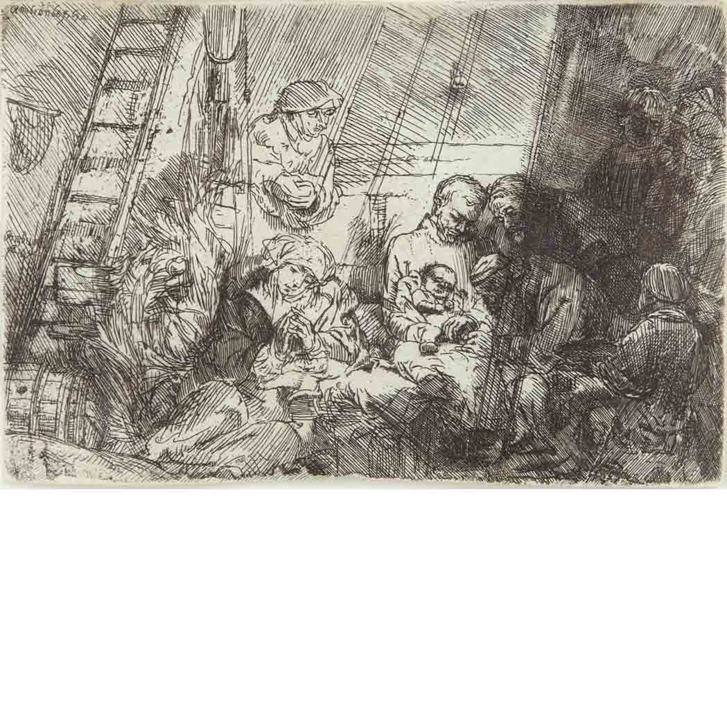 Appraisal: Rembrandt van Rijn - THE CIRCUMCISION IN THE STABLE BARTSCH