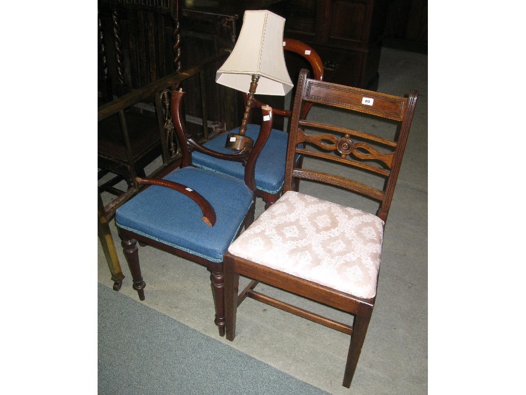 Appraisal: Lot comprising dining chair pair of balloon back chairs and